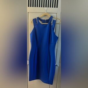 Calvin Klein sexyCobalt Blue Mini Dress with cut out back- NWT